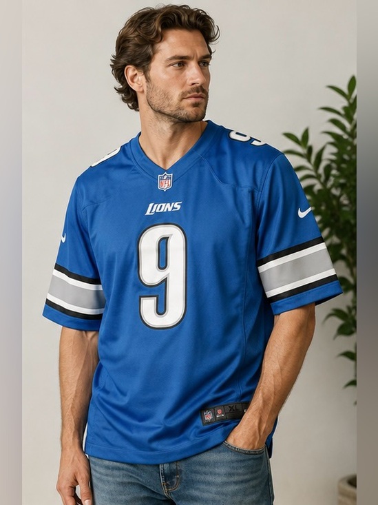 Nike Other - Nike Blue Detroit Lions #9 Men's Football Jersey